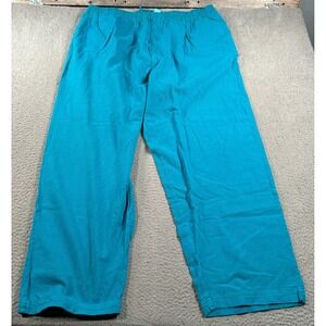 King Size Pants Mens 2XL Blue Cotton Khakis Baggy Beach Resort Wear Coastal